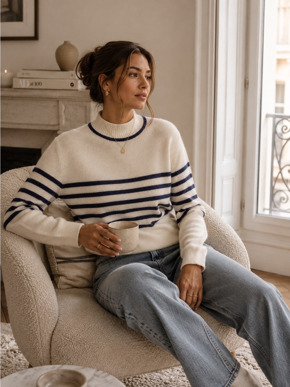 Mango Wool Blend Striped Sweater NWT